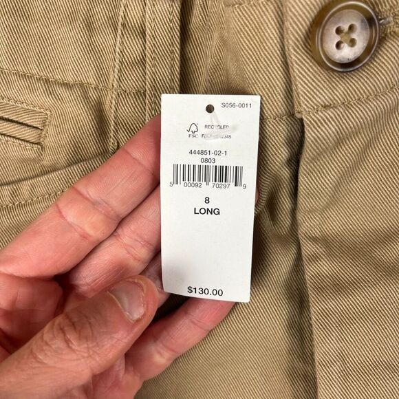 Banana Republic Riding Pants Tie Ankle Cargo Button Fly Khaki Women's 8 Long NWT - Picture 3 of 10